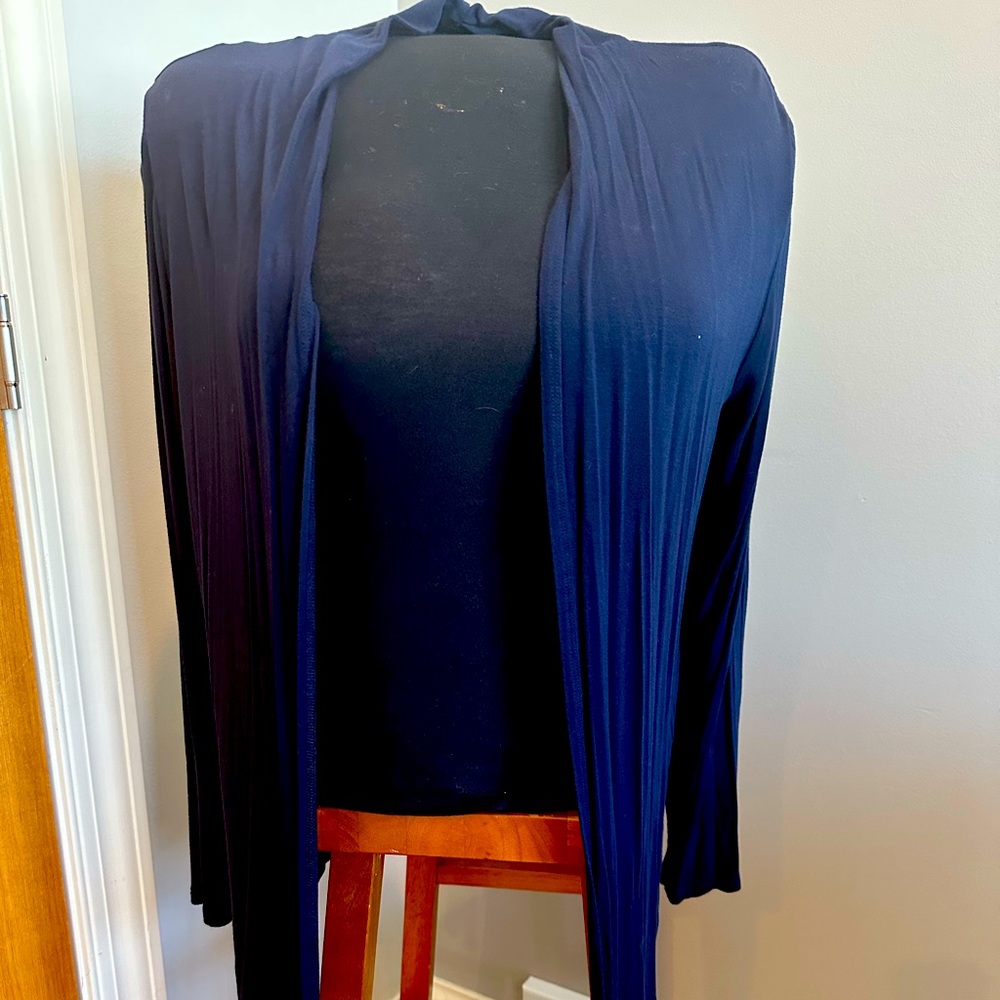 Navy knit open cardigan